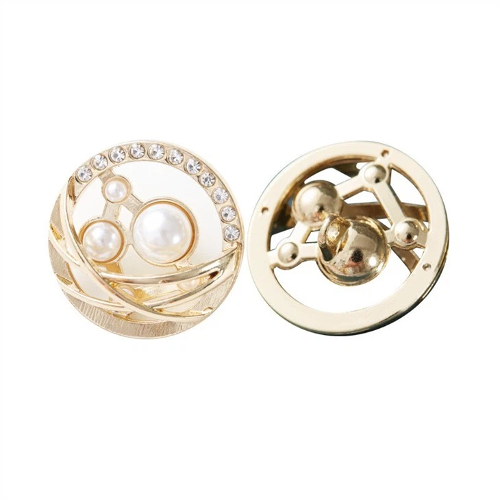 White Pearl Sewing Brass Shank Buttons For Garment