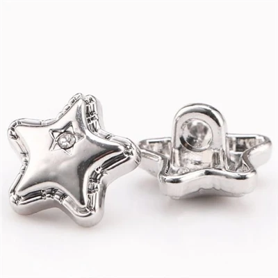 Star ki gen fòm metal bouton